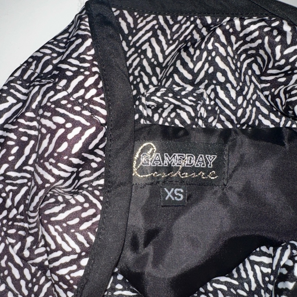 Gameday Couture Baylor Univ. Quilted Vest, black white gold sequin women's XS - Picture 9 of 12